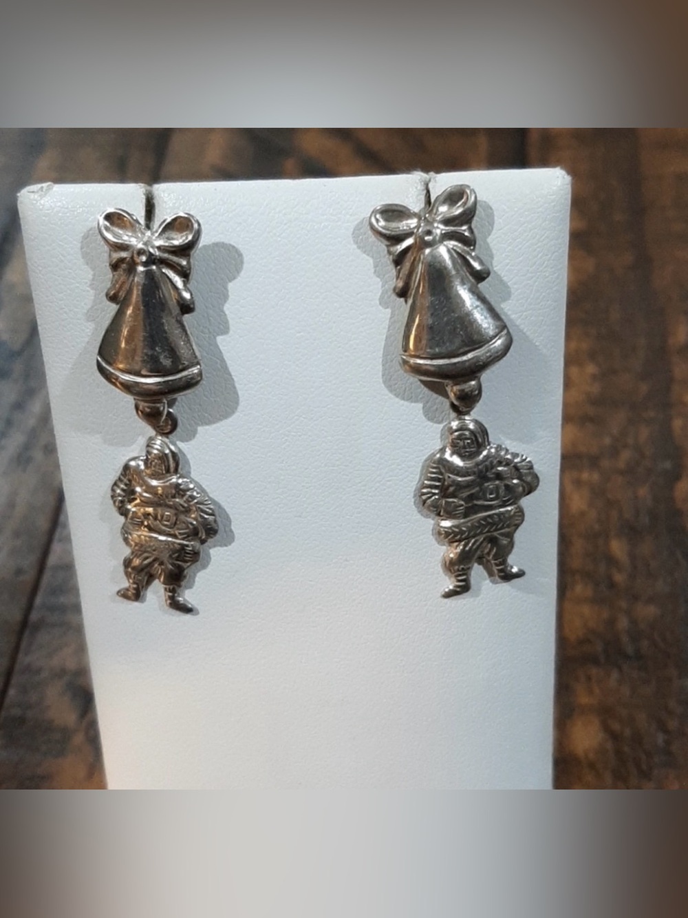 Vintage sterling silver Santa Christmas earrings